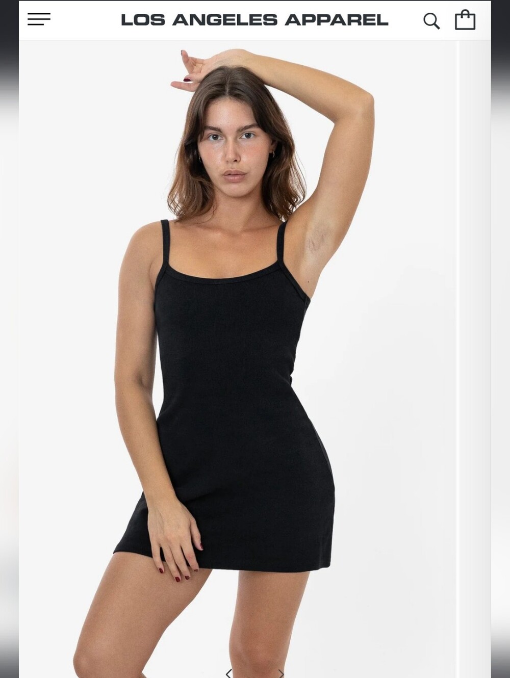 Los Angeles Apparel Heavy Rib Spaghetti Mini Dress